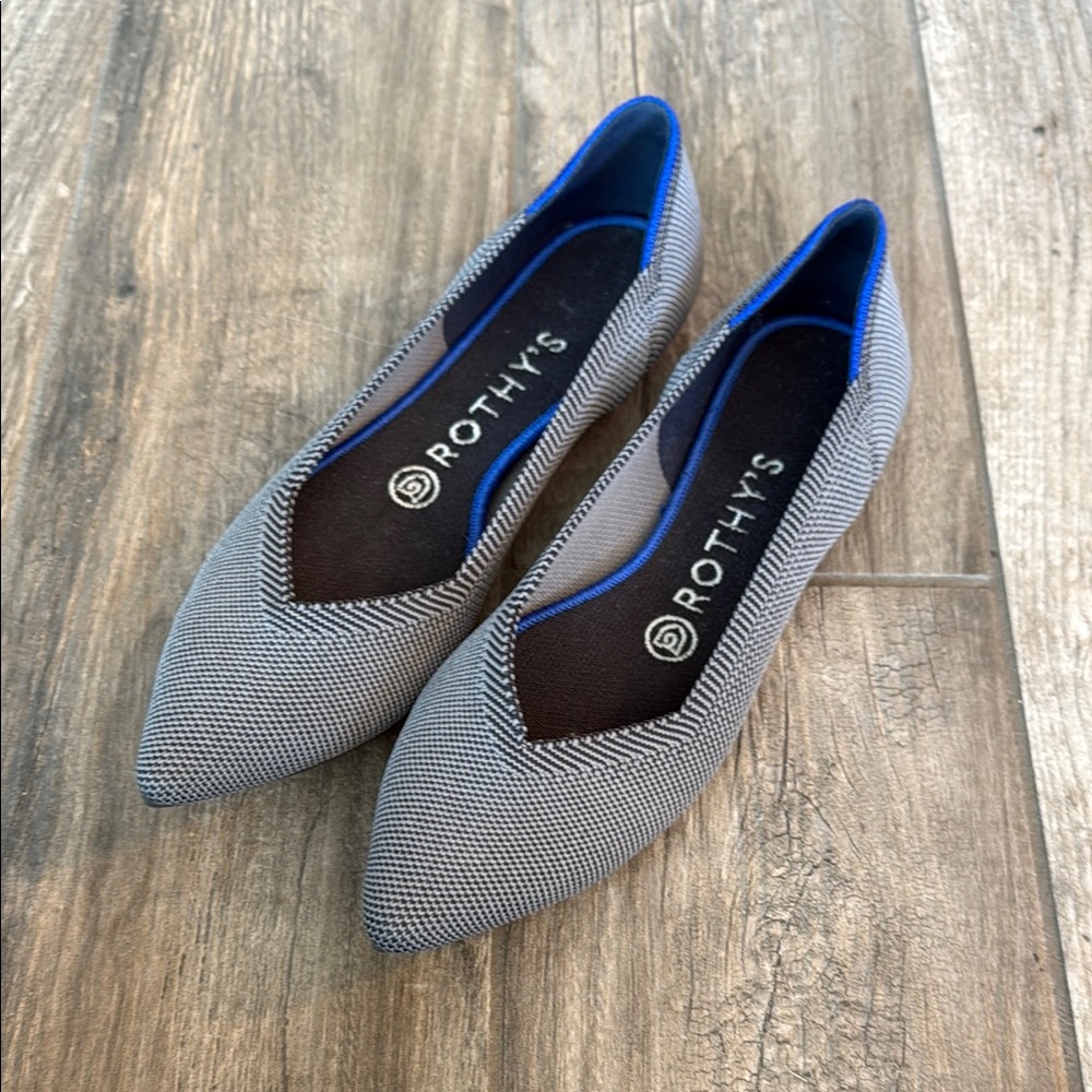Rothy's Women's Gray Pointy Toe Flats